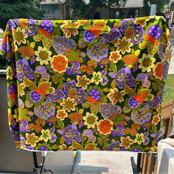 None Other - Funky Vibrant Floral Patterned Fabric